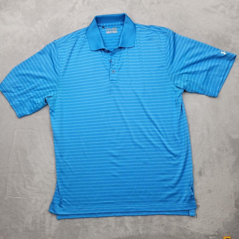 Under Armour Shirt Men Medium Golf Polo Performance Loose Heatgear Breton Adult